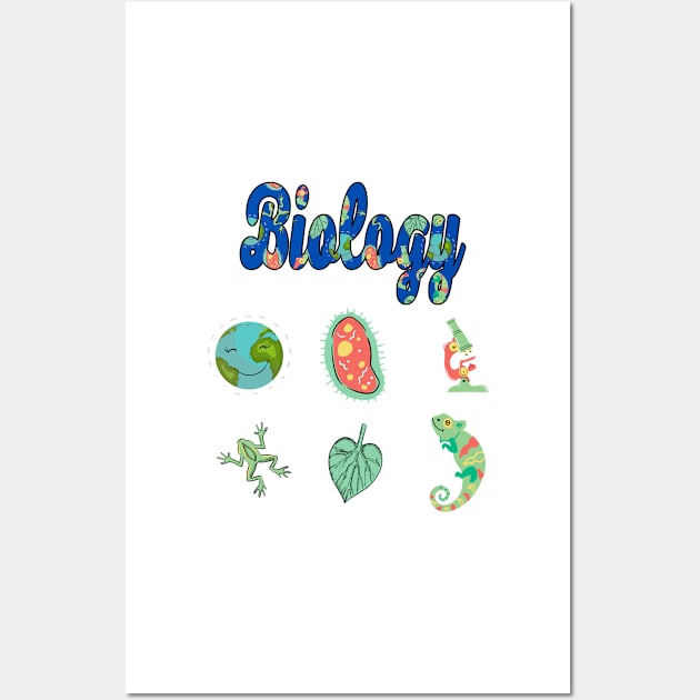 BIOLOGY STICKERS Wall Art by KathyNoNoise